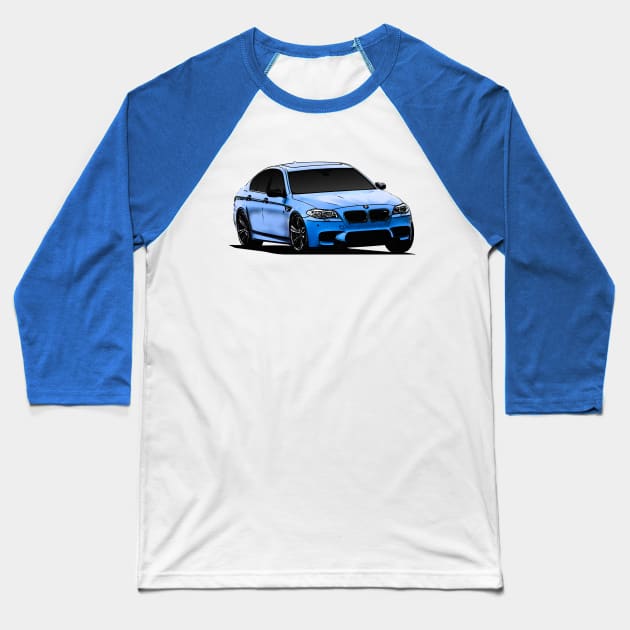 BMW M5 F10 Blue Baseball T-Shirt by Woreth